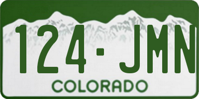 CO license plate 124JMN