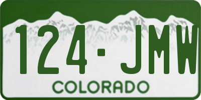 CO license plate 124JMW