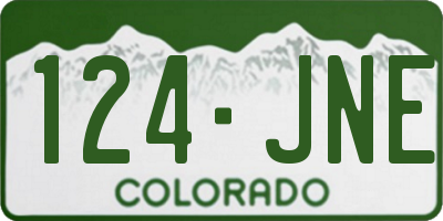 CO license plate 124JNE