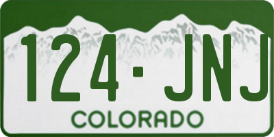 CO license plate 124JNJ