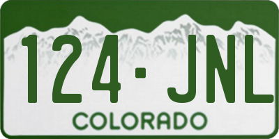 CO license plate 124JNL