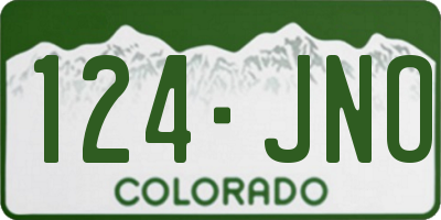 CO license plate 124JNO