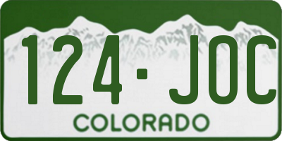 CO license plate 124JOC