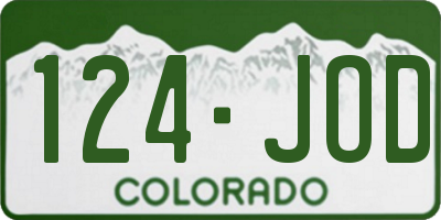 CO license plate 124JOD