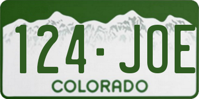 CO license plate 124JOE