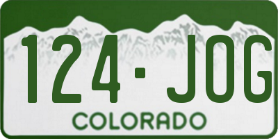 CO license plate 124JOG