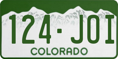 CO license plate 124JOI
