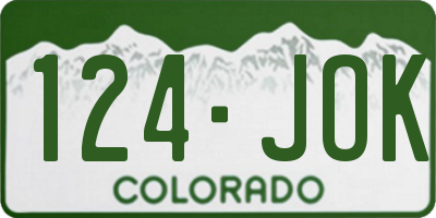 CO license plate 124JOK