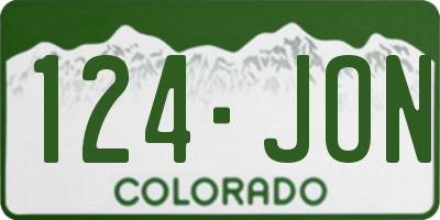 CO license plate 124JON