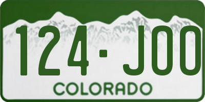 CO license plate 124JOO