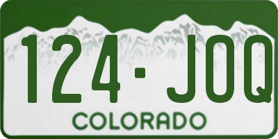 CO license plate 124JOQ