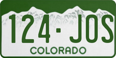 CO license plate 124JOS