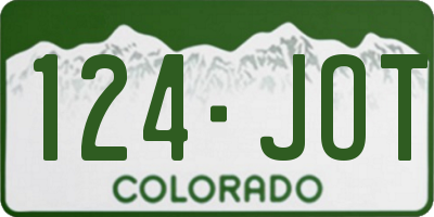 CO license plate 124JOT