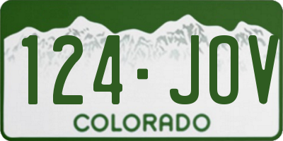 CO license plate 124JOV