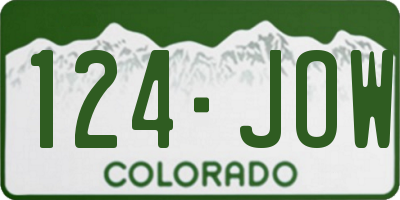 CO license plate 124JOW