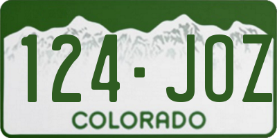 CO license plate 124JOZ