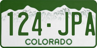 CO license plate 124JPA
