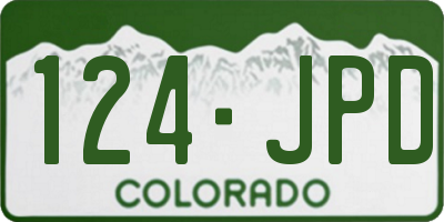 CO license plate 124JPD