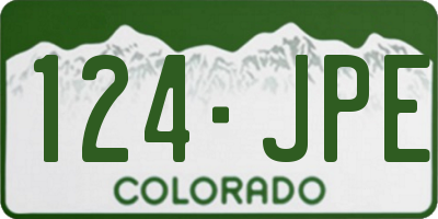 CO license plate 124JPE