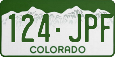 CO license plate 124JPF