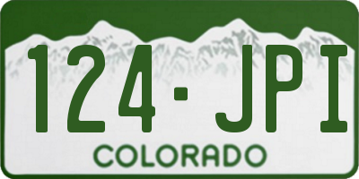 CO license plate 124JPI