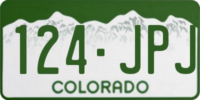 CO license plate 124JPJ