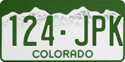 CO license plate 124JPK