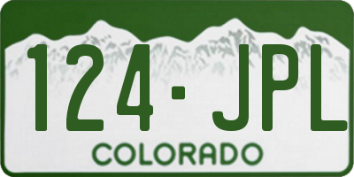 CO license plate 124JPL