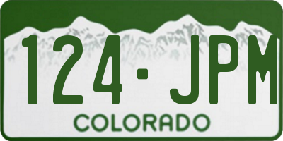 CO license plate 124JPM