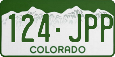 CO license plate 124JPP