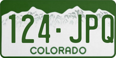 CO license plate 124JPQ