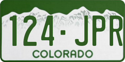 CO license plate 124JPR