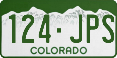 CO license plate 124JPS
