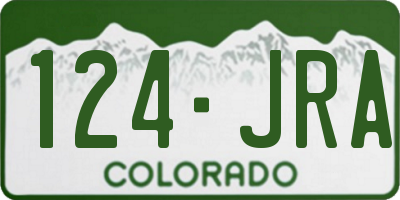 CO license plate 124JRA