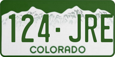 CO license plate 124JRE