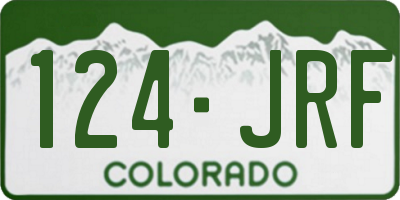CO license plate 124JRF
