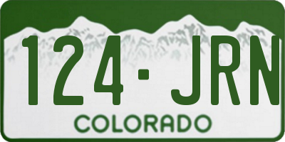 CO license plate 124JRN