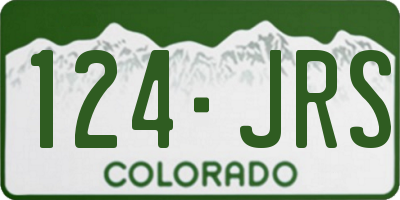 CO license plate 124JRS