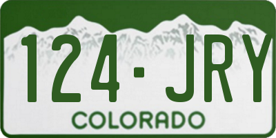 CO license plate 124JRY