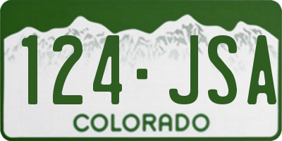 CO license plate 124JSA