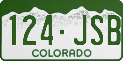 CO license plate 124JSB