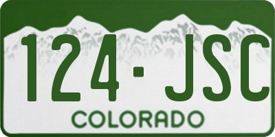 CO license plate 124JSC