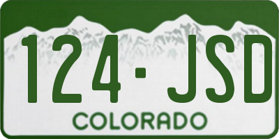 CO license plate 124JSD