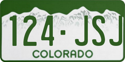 CO license plate 124JSJ