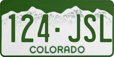 CO license plate 124JSL