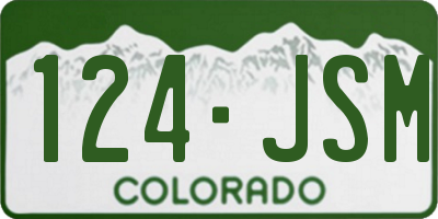 CO license plate 124JSM