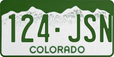 CO license plate 124JSN