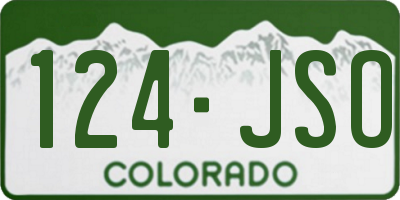 CO license plate 124JSO