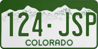 CO license plate 124JSP