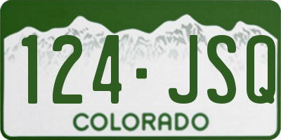 CO license plate 124JSQ